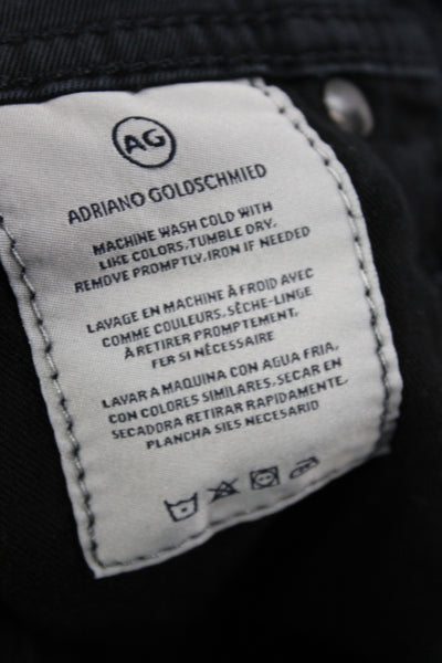 AG Mens Straight Black Jeans Cotton Button Size 31