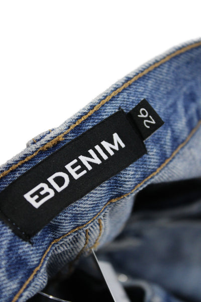 EB Denim Womens Boyfriend Jeans Blue Mid Rise Cotton Blend Size 26