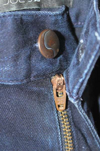 Joes Womens Straight Jeans Blue Mid Rise Button Fly Cotton Casual Size 30