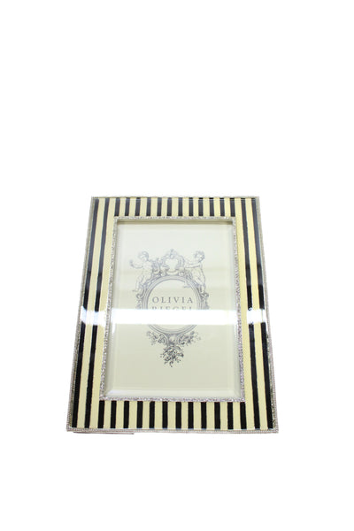 Olivia Riegel Womens Glass Striped Photo Frame 9x7