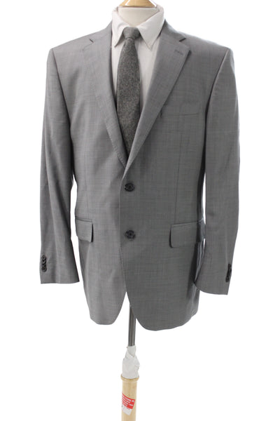 Peter Millar Mens Classic Gray Wool 2 Piece Suit Jacket Button Size 42
