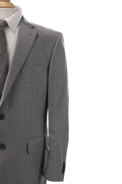 Peter Millar Mens Classic Gray Wool 2 Piece Suit Jacket Button Size 42