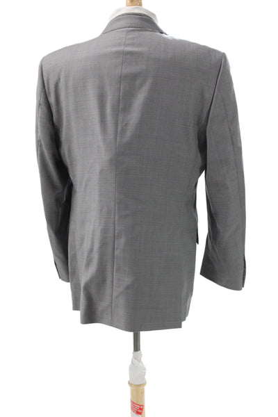 Peter Millar Mens Classic Gray Wool 2 Piece Suit Jacket Button Size 42