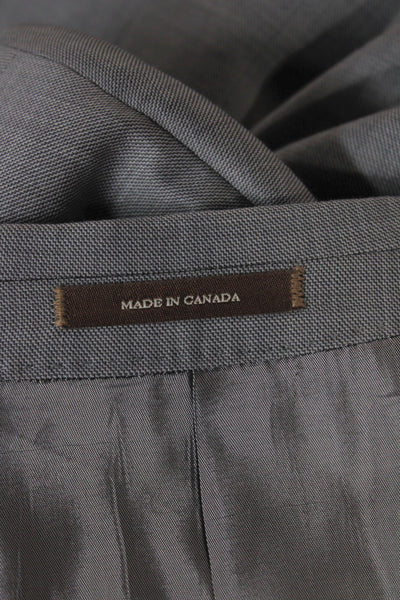 Peter Millar Mens Classic Gray Wool 2 Piece Suit Jacket Button Size 42
