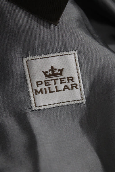Peter Millar Mens Classic Gray Wool 2 Piece Suit Jacket Button Size 42