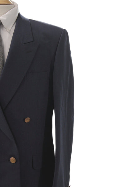 Givenchy Men Blue Classic Blazer Polyester Button Closure Size 42
