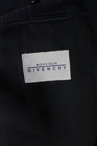 Givenchy Men Blue Classic Blazer Polyester Button Closure Size 42