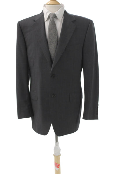 Canali Mens Blazer Gray 100% Wool Button Solid Size 52
