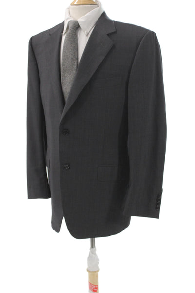 Canali Mens Blazer Gray 100% Wool Button Solid Size 52