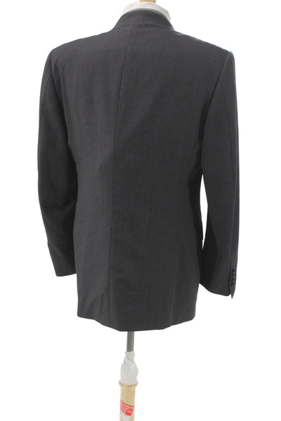 Canali Mens Blazer Gray 100% Wool Button Solid Size 52