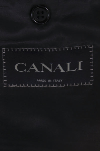 Canali Mens Blazer Gray 100% Wool Button Solid Size 52