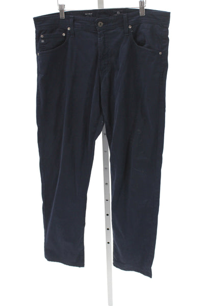 AG Adriano Goldschmied Mens Blue Chino Pants 97% Cotton Button Fly Size 36