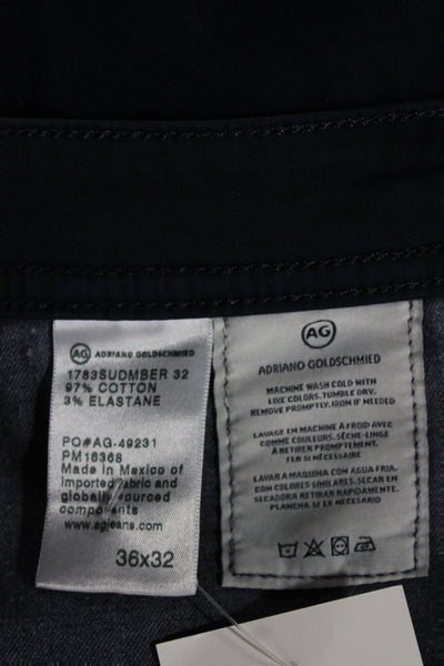 AG Adriano Goldschmied Mens Blue Chino Pants 97% Cotton Button Fly Size 36