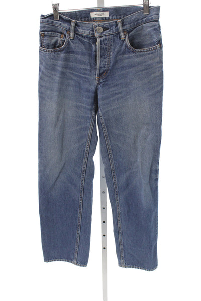 Moussy Womens Straight High Rise Blue Cotton Blend Jeans Size 26