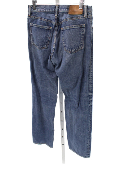Moussy Womens Straight High Rise Blue Cotton Blend Jeans Size 26