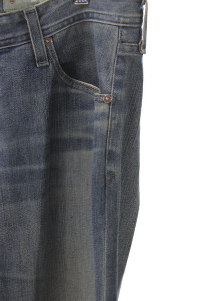 AG Adriano Goldschmied Mens Straight Jeans Blue Button Cotton Size 32