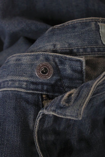 AG Adriano Goldschmied Mens Straight Jeans Blue Button Cotton Size 32