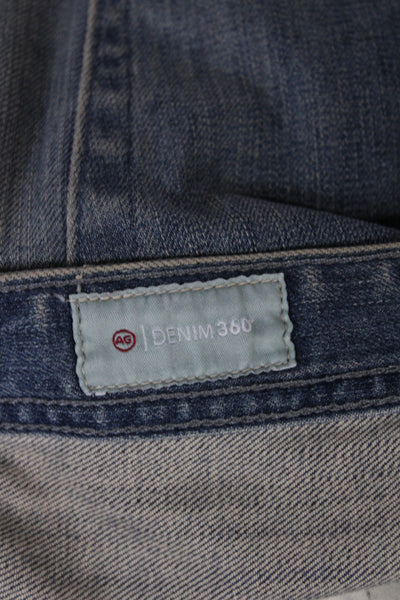 AG Adriano Goldschmied Mens Straight Jeans Blue Button Cotton Size 32