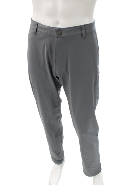 Rhone Mens Chino Pants Gray 100% Polyester Button Closure 31 Inseam Size 33