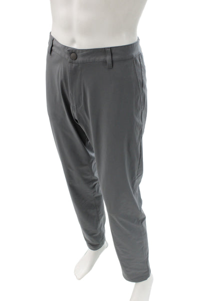 Rhone Mens Chino Pants Gray 100% Polyester Button Closure 31 Inseam Size 33