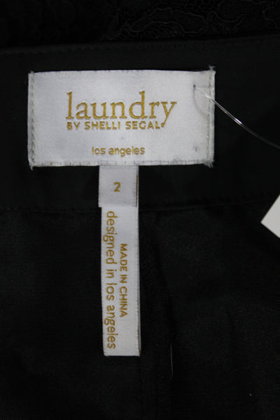 Laundry by Shelli Segal Women Pencil Skirt Black Nylon Knee Length Size 2