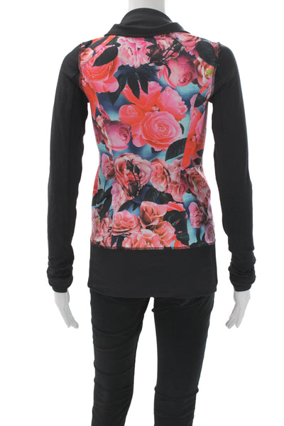 Lululemon Womens Polyester Spandex Zipper Floral   Jacket  Blue Size 4