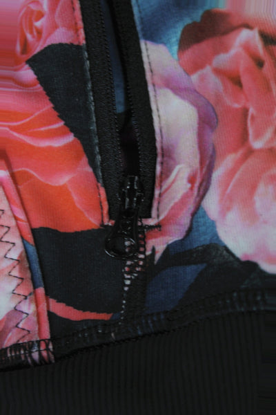 Lululemon Womens Polyester Spandex Zipper Floral   Jacket  Blue Size 4