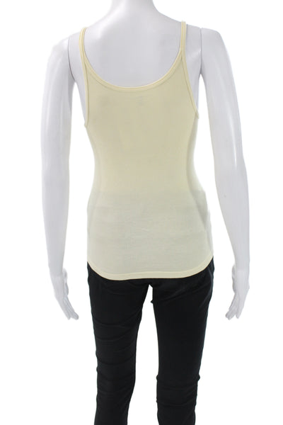 Brandy Melville Womens Ivory Basic Cotton Blend Scoop Neck Tank Size S