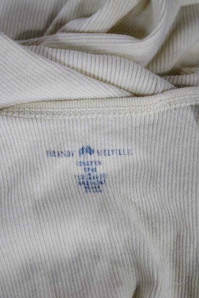 Brandy Melville Womens Ivory Basic Cotton Blend Scoop Neck Tank Size S