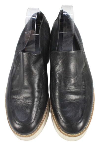 Vince Vince Women's Leather Platform Zeta  Wedge  Loafer Black  Size 9