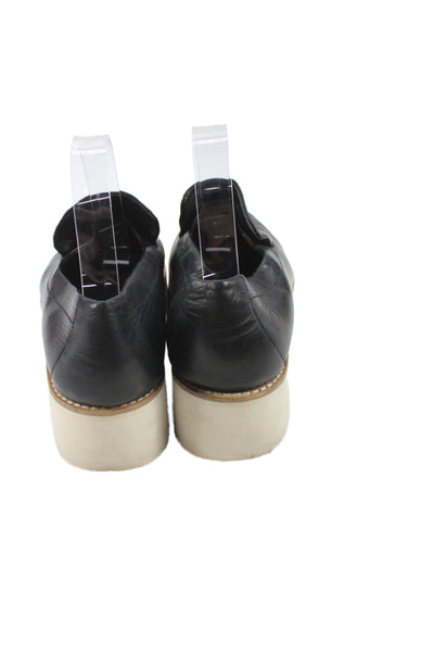 Vince Vince Women's Leather Platform Zeta  Wedge  Loafer Black  Size 9