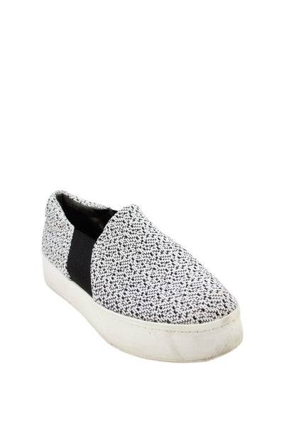 Vince Women's Cotton Textured Platform Slip On Sneakers  White  Size 9