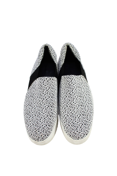 Vince Women's Cotton Textured Platform Slip On Sneakers  White  Size 9