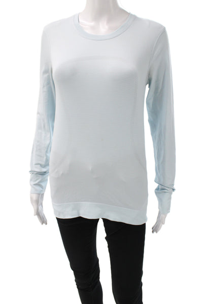 Lululemon Women's Polyester  Crew Neck Striped Shirt    Blue size S