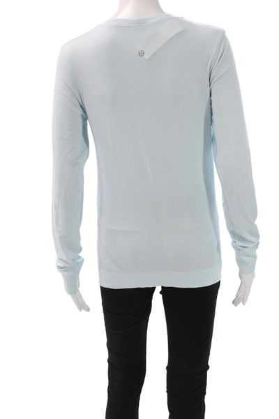 Lululemon Women's Polyester  Crew Neck Striped Shirt    Blue size S