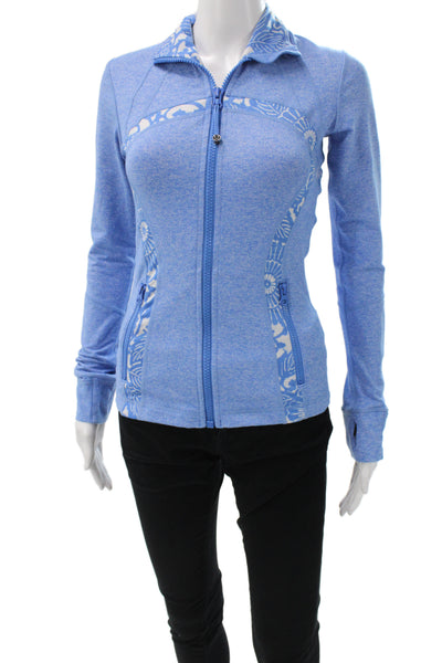 Lululemon Womens Polyester Spandex Zipper  Jacket  Blue Size 4