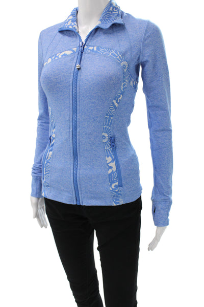 Lululemon Womens Polyester Spandex Zipper  Jacket  Blue Size 4