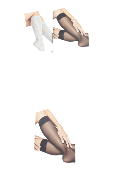 Wolford Women's Satin Touch 20 Sheer Knee-High Tights Black Size S Set Of 3