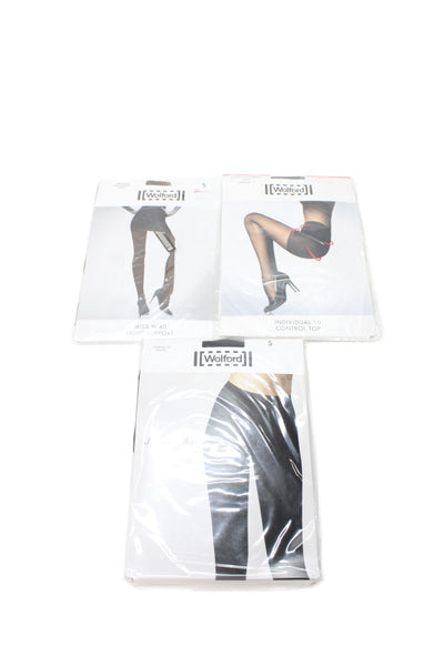 Wolford Women's Light Support Stocking Black Size S Set Of 3