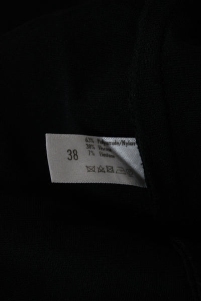 Wolford Womens Sheath Dress Black Scoop Neck 3/4 Sleeve Pullover Size S