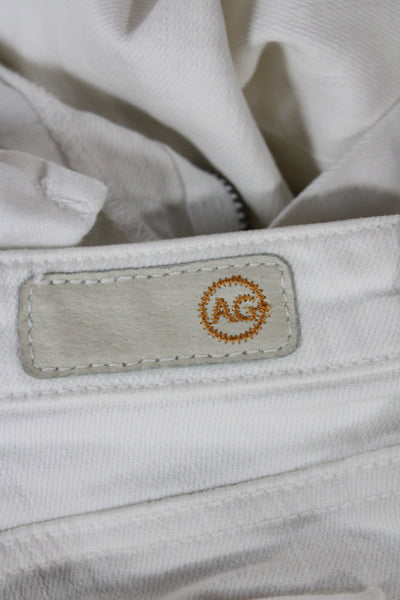 AG Womens White Skinny Jeans Mid Rise Cotton Blend Inseam 28in Size 29