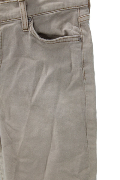 7 For All Mankind Womens Cropped Beige Mid Rise Jeans Size 28