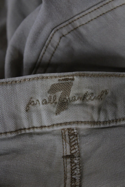 7 For All Mankind Womens Cropped Beige Mid Rise Jeans Size 28