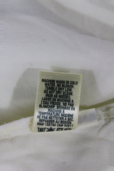 Bella Dahl Women Ivory Rayon Sleeveless Henley Tie Tunic Blouse Boho Size S