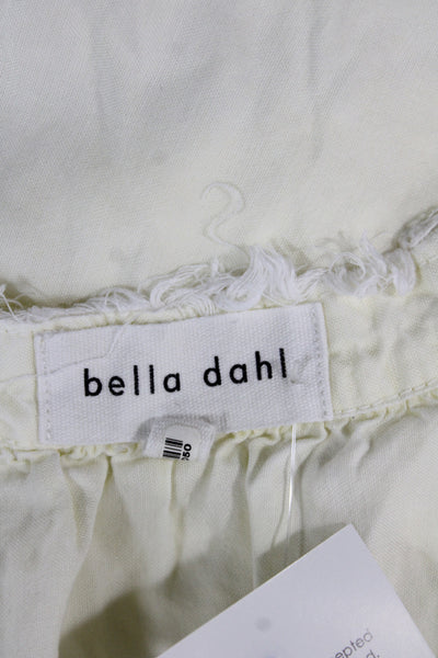 Bella Dahl Women Ivory Rayon Sleeveless Henley Tie Tunic Blouse Boho Size S