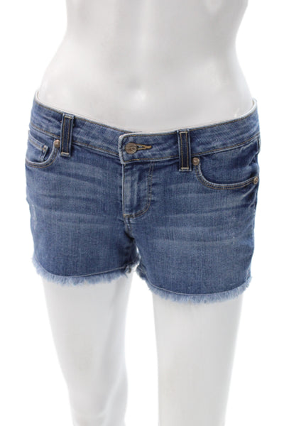 Paige Womens Cut-Off Denim Shorts Blue Button Size 27