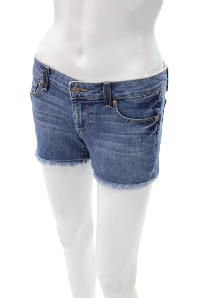 Paige Womens Cut-Off Denim Shorts Blue Button Size 27