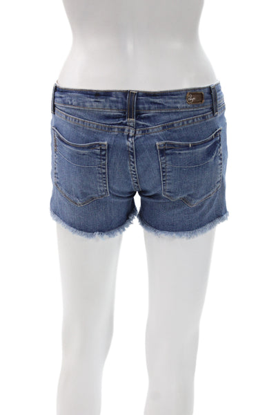 Paige Womens Cut-Off Denim Shorts Blue Button Size 27