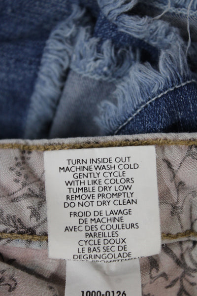 Paige Womens Cut-Off Denim Shorts Blue Button Size 27