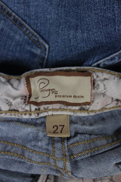 Paige Womens Cut-Off Denim Shorts Blue Button Size 27